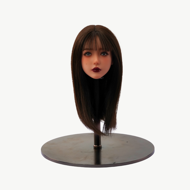 Brown Straight Long Wig with Bangs
